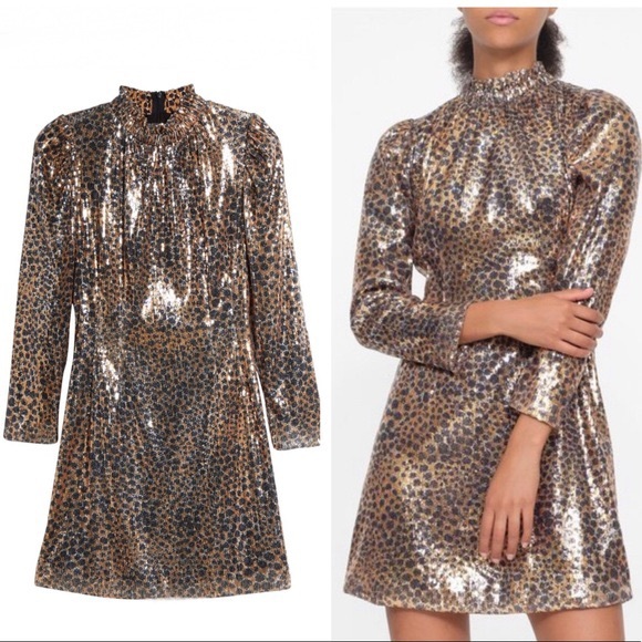 Sea Dresses & Skirts - NWT SEA Sequin Leopard Long Sleeve Dress